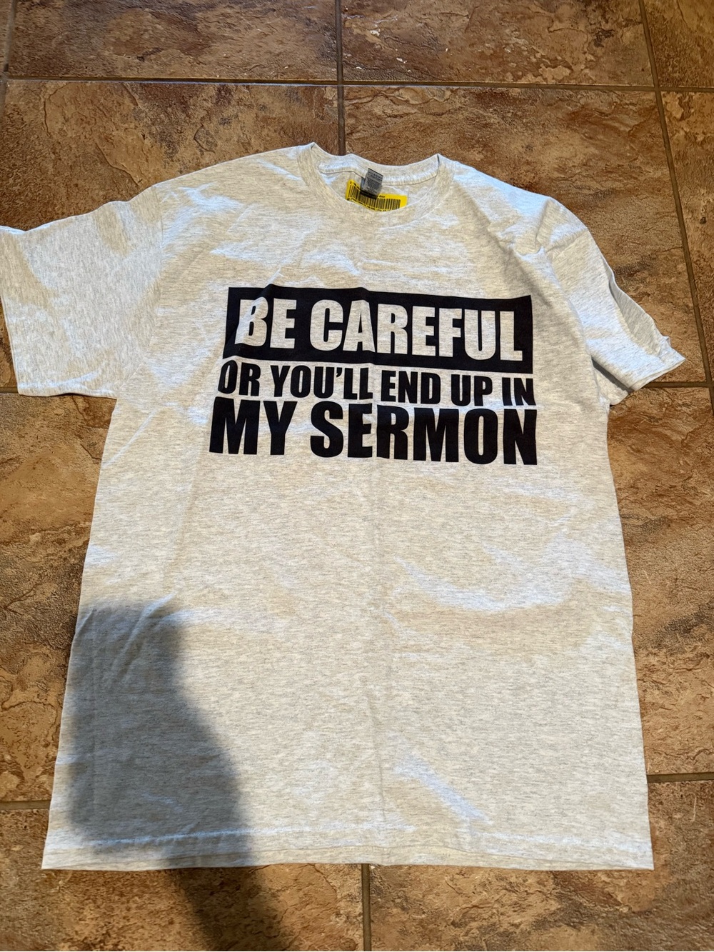 Be Careful Graphic Tee - Light Gray Men’s Shirt